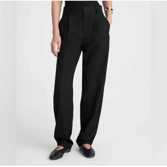 Madewell Pants - Madewell Washed Black Pleated High Rise Barrel LegTrousers NW171 Womens Size 2
